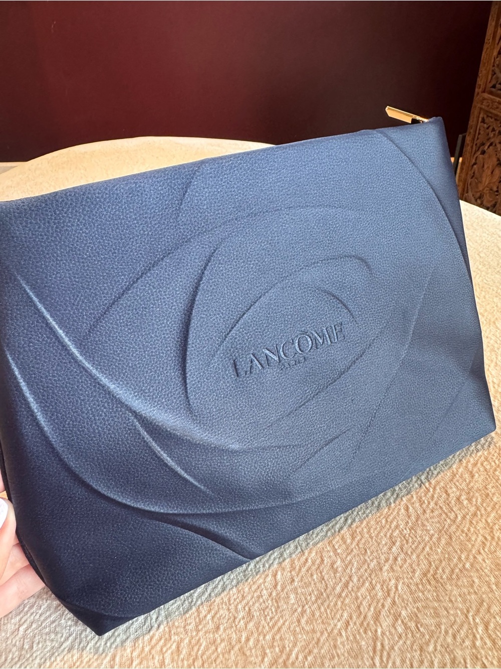 Lancome Navy Cosmetic Pouch Small Travel Bag